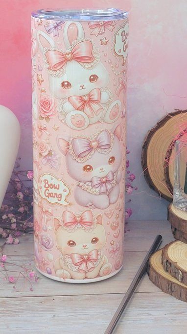 Tumbler en inox avec ses peluches kawaii